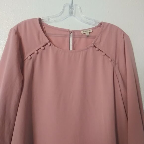 Lily White Women's size M pink long sleeve top - Picture 2 of 14